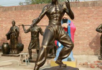 公園李小龍雕塑 酒店門(mén)口雕塑 彩繪擺件