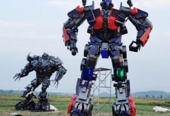 園林機(jī)器人雕塑 田間彩繪雕塑 卡通擺件