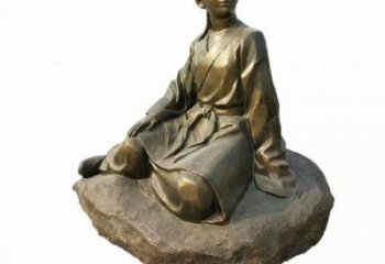 私塾先生雕塑廠家 庭院學(xué)校雕塑 彩繪擺件