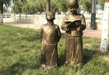 園林私塾先生雕塑 城市廣場(chǎng)雕塑 步行街?jǐn)[件