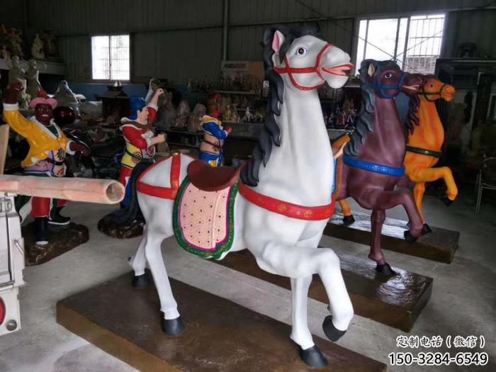彩繪馬夫雕塑 民俗雕塑 步行街擺件