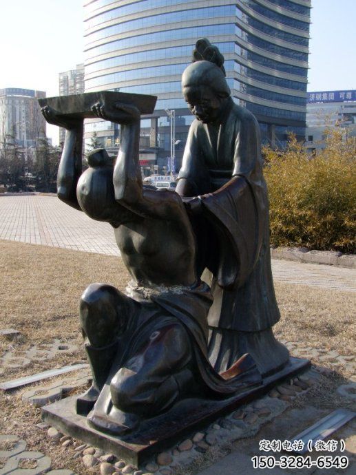 創意岳母刺字雕塑 步行街店門口雕塑 典故小品