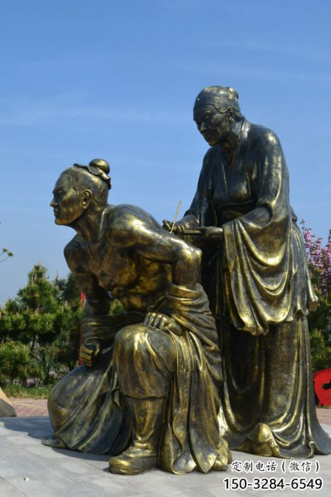 大型岳母刺字雕塑 商業街廣場雕塑 彩繪擺件