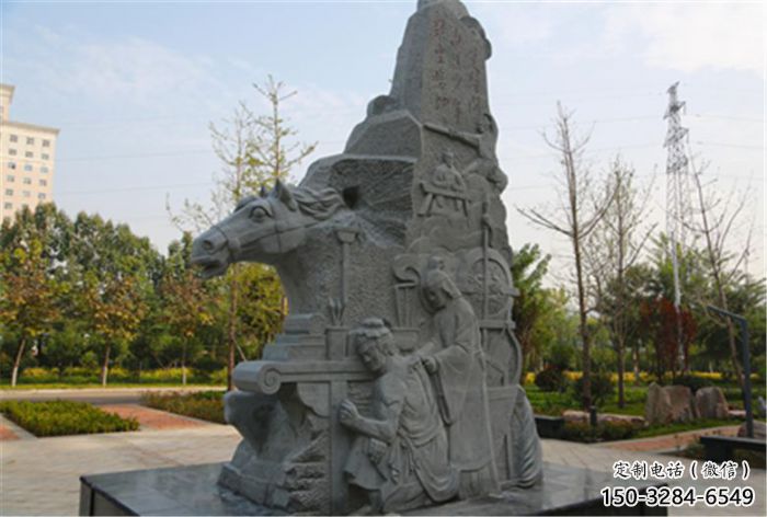 公園岳母刺字雕塑 酒店門(mén)口雕塑 彩繪擺件