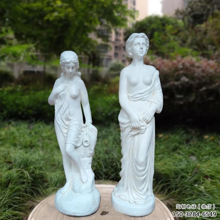 仿古仕女雕塑 庭院彩繪雕塑 田間小品