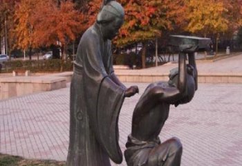 典故岳母刺字雕塑 店門(mén)口園林雕塑 成語(yǔ)小品