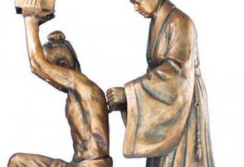 店門(mén)口岳母刺字雕塑 創(chuàng)意景觀雕塑 典故擺件