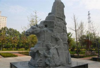 公園岳母刺字雕塑 酒店門(mén)口雕塑 彩繪擺件