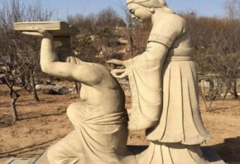 園林岳母刺字雕塑 城市廣場(chǎng)雕塑 步行街?jǐn)[件