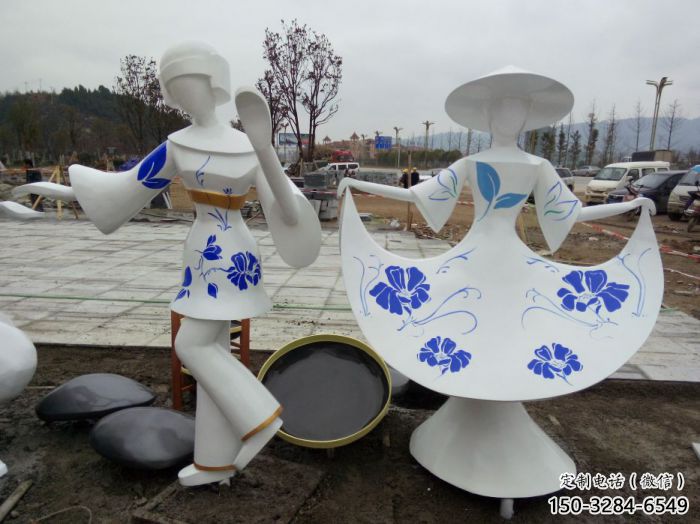 公園仕女雕塑 酒店門口雕塑 彩繪擺件