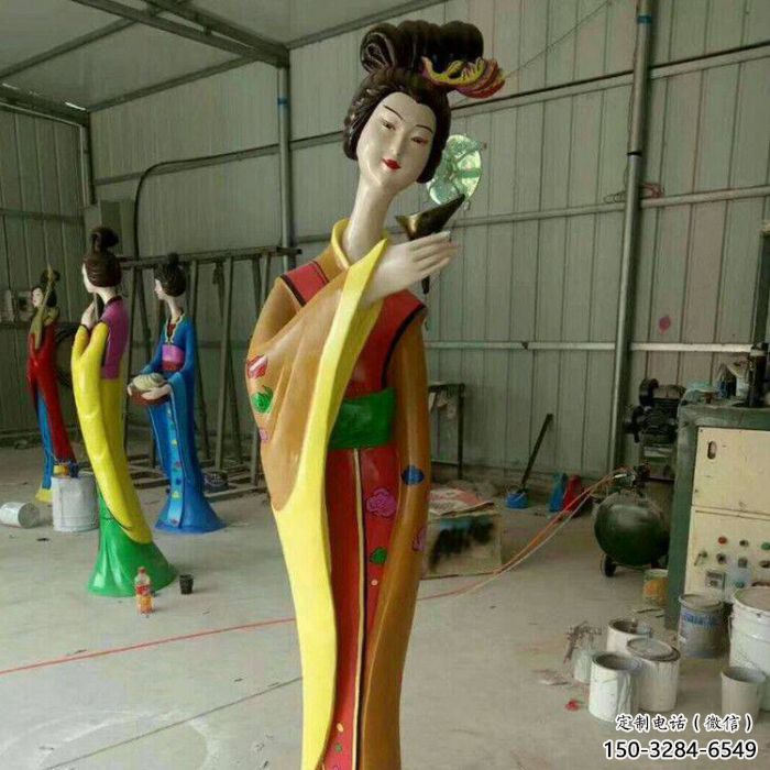 彩繪美女雕塑 古代雕塑 步行街擺件