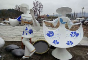 公園仕女雕塑 酒店門口雕塑 彩繪擺件