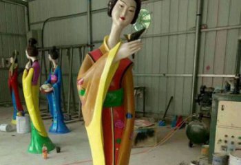 彩繪美女雕塑 古代雕塑 步行街擺件
