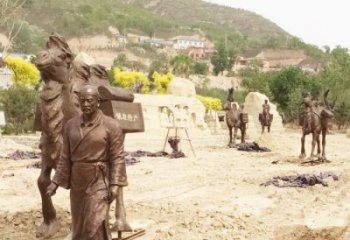 城市絲綢之路雕塑 風景區彩繪雕塑 抽象擺件