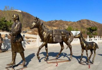 古代絲綢之路雕塑 店門口園林雕塑 商隊小品