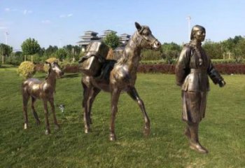 庭院絲綢之路雕塑 城市彩繪雕塑 古代小品