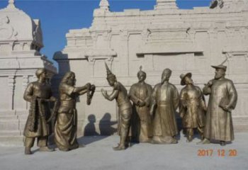 仿古茶馬古道雕塑 庭院彩繪雕塑 田間小品