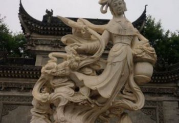 城市天女散花雕塑 風景區彩繪雕塑 抽象擺件