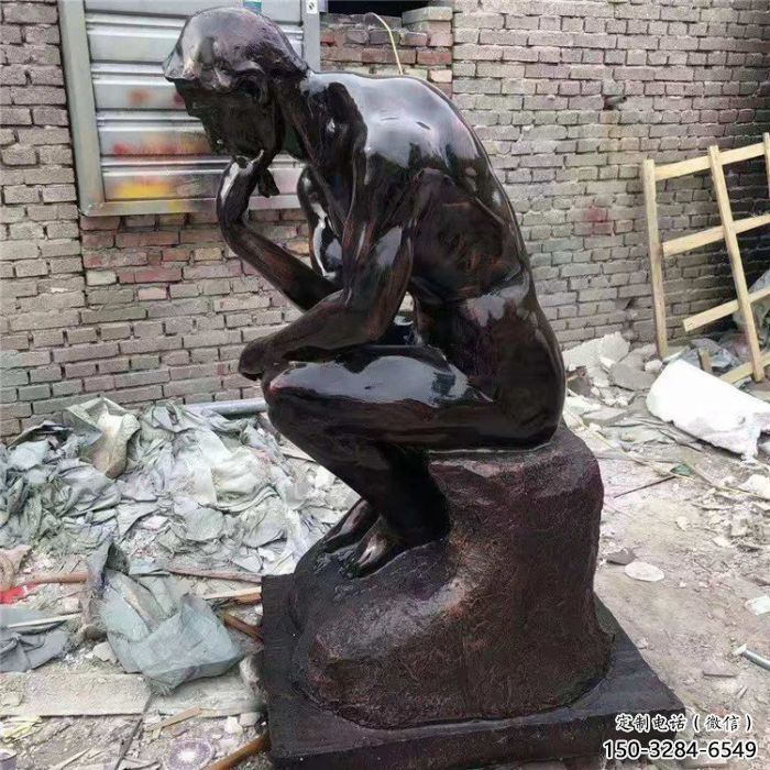 公園思考者雕塑 酒店門口雕塑 彩繪擺件