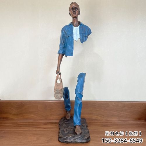 創意旅行者雕塑 步行街店門口雕塑 空心人小品