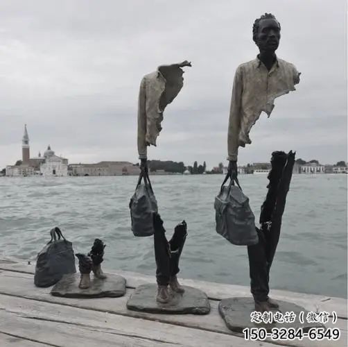 鏤空旅行者雕塑 廣場空心人雕塑 門口小品