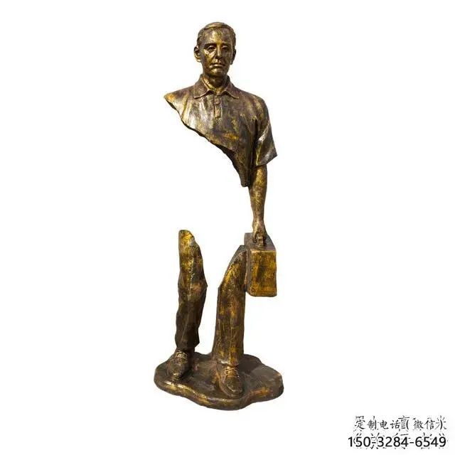 彩繪旅行者雕塑 空心人雕塑 步行街擺件