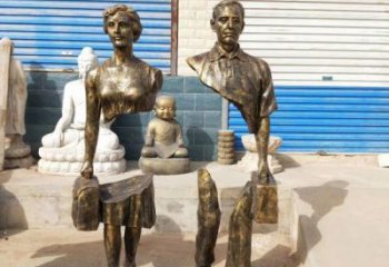 彩繪旅行者雕塑 大型城市雕塑 商業街擺件