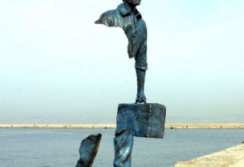 廣場旅行者雕塑 公園空心人雕塑 抽象擺件