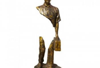 彩繪旅行者雕塑 空心人雕塑 步行街擺件