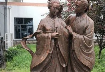 牛郎織女雕塑 庭院神話雕塑 彩繪擺件