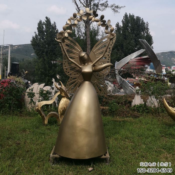 大門口天使雕塑 發光公園小品 仿真卡通雕塑