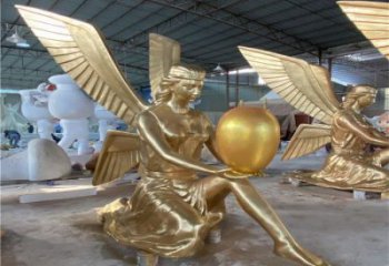 街頭天使雕塑 大型別墅區(qū)擺件 鑄銅卡通雕塑