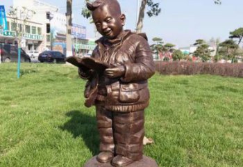 別墅區(qū)小孩子雕塑 大型別墅區(qū)玩耍雕塑 黃銅童趣雕塑