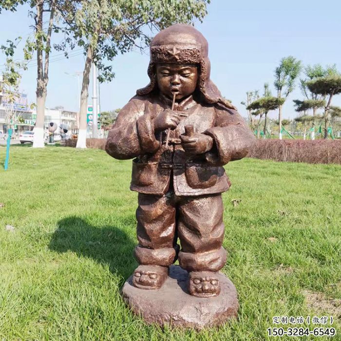 大型小孩子雕塑制造商 歐式步行街玩耍雕塑 彩繪童趣雕塑