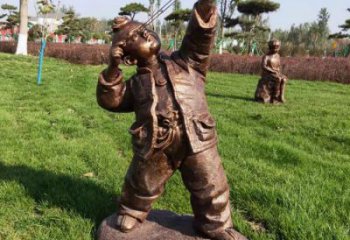 村口小孩子雕塑生產 景觀玩耍雕塑 公園童趣雕塑