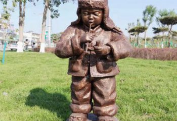 大型小孩子雕塑制造商 歐式步行街玩耍雕塑 彩繪童趣雕塑