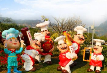 廚師雕塑加工 噴水園林卡通雕塑 住宅小區動漫雕塑