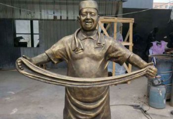 仿銅廚師雕塑 餐飲店卡通雕塑 戶外動漫雕塑