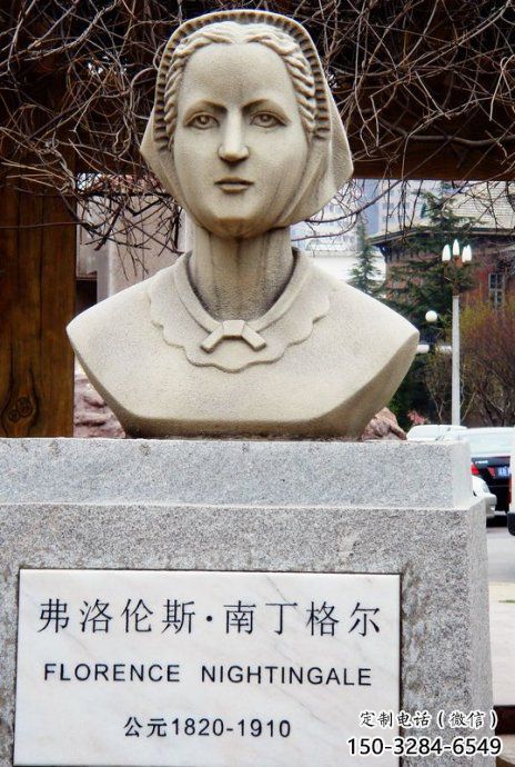 烤漆南丁格爾雕塑廠家 仿銅名人雕塑 室內胸像雕塑