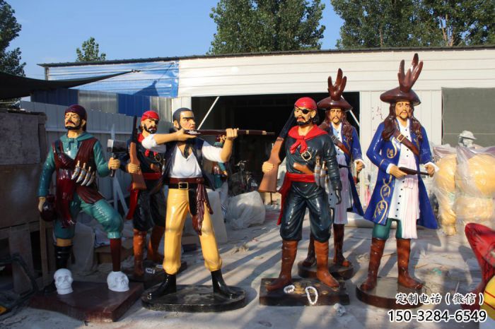 海盜雕塑加工 仿真景觀動(dòng)漫雕塑 烤漆卡通雕塑