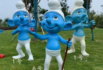 別墅區藍精靈雕塑廠家 大型別墅區雕塑 彩繪動漫雕塑