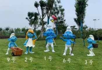 草地藍精靈雕塑生產商 現代校園卡通雕塑 大型動漫雕塑