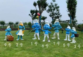 大門口藍精靈雕塑制造商 公園卡通雕塑 仿真動漫雕塑