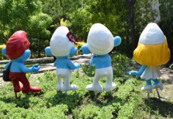 大型藍精靈雕塑加工 歐式步行街雕塑 彩繪動漫雕塑