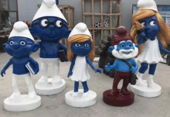 房地產(chǎn)藍精靈雕塑制造商 現(xiàn)代景觀雕塑 幾何動漫雕塑