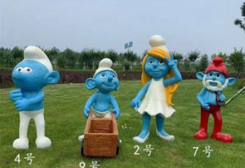 公園藍精靈雕塑廠家 戶外景觀雕塑 抽象動漫雕塑