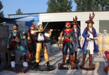 海盜雕塑加工 仿真景觀動漫雕塑 烤漆卡通雕塑