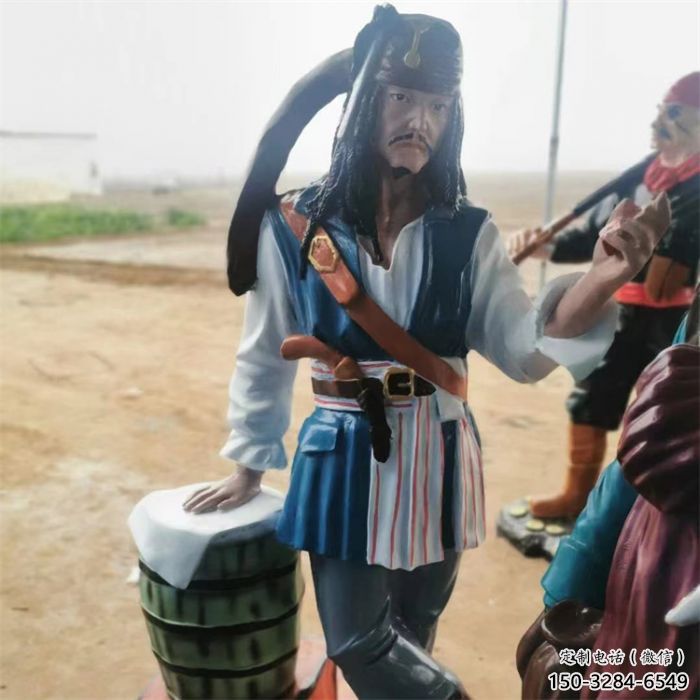 戶外海盜雕塑加工 噴漆卡通雕塑 燈光動漫雕塑