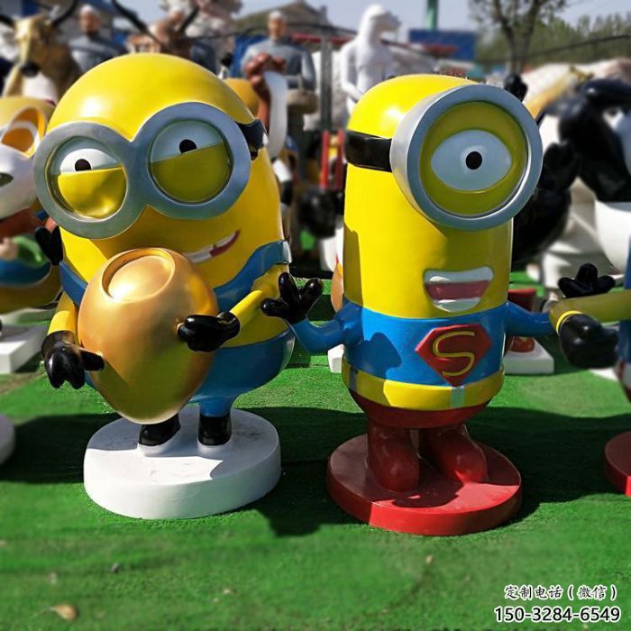 提供步行街小黃人雕塑 游樂場卡通雕塑 鑄造動漫雕塑