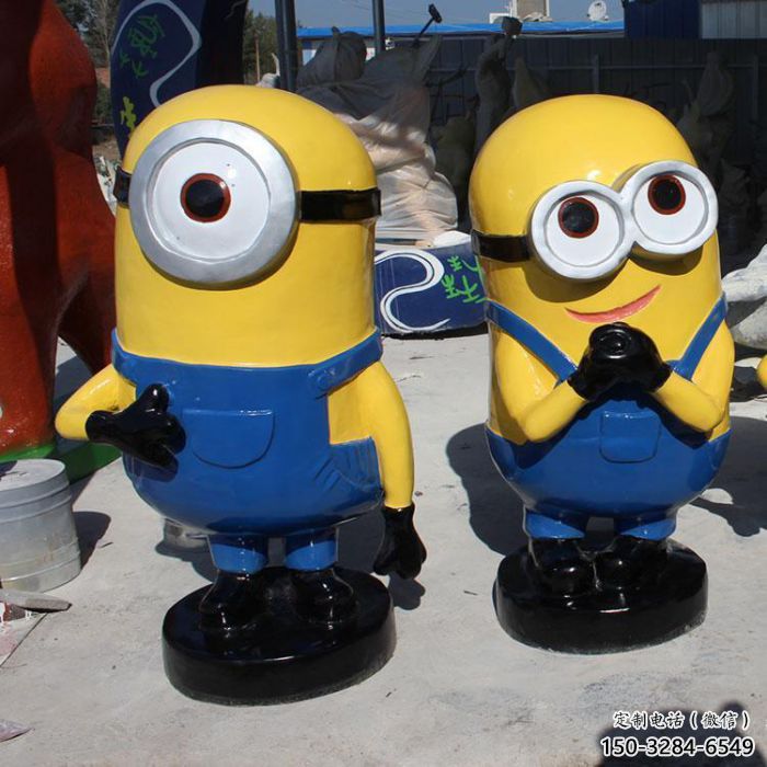 草地小黃人雕塑產品 現代校園卡通雕塑 大型動漫雕塑